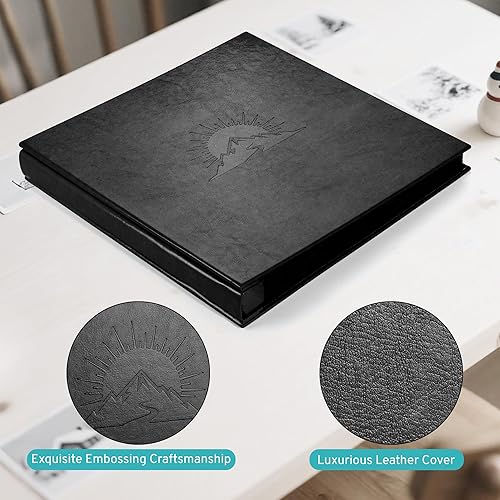 DazSpirit Album photo 10 x 15 cm pour 600 photos - Album à pochettes avec étui en cuir et gaufrage élégant - Grande capacité - Album photo classique pour mariage, anniversaire, bébé et famille - Nail Gallerys