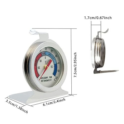 MASTWINK® Lot de 6 Inoxydable Thermomètre Frigo, Thermomètre Cuisine avec Crochet Suspensio, Thermometre Congelateur pour réfrigérateur, congélateur, refroidisseur - Nail Gallerys