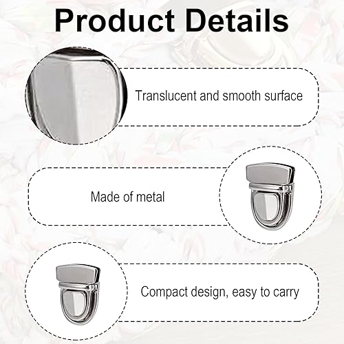 Huybaa 12Pcs Fermoir Sac a Main, Serrures à Portefeuille, Serrures pour Sacs, Fermoirs pour Sacs à Crochet, Cadenas Boucle pour Sac en Métal, Avec Fermeture en Spirale, pour Sacs en cuir - Nail Gallerys