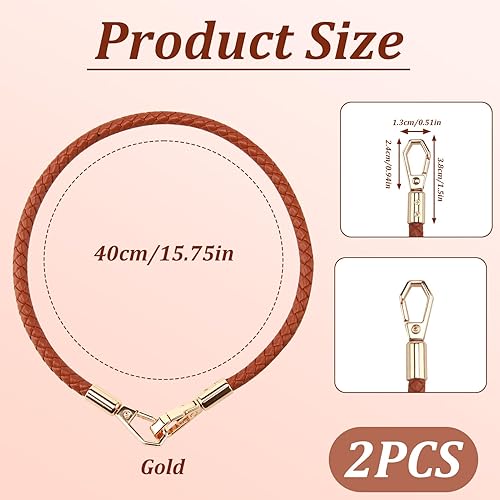 Tweozhui 2 Pcs anse pour sac à main Sangles de Rechange en Cuir pour Sac à Main, Poignées de 40cm avec Boucles Dorées et Porte-clés Inclus, Compatible avec Sacs à Main et Bandoulières (Marron) - Nail Gallerys