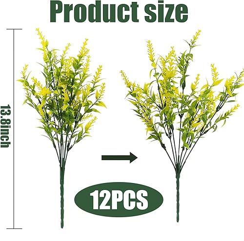 GEXINKEJI 12 Paquets Buissons de Lavande Fleurs Artificielles Bouquet Jardin Moderne Extérieur Fleur Artificielle Résistantes aux UV Convient pour la décoration de Balcon Jardin extérieur - Nail Gallerys