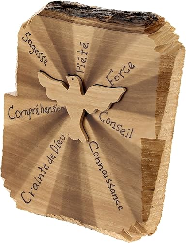 Colombe Saint-Esprit Bois d'olivier FRA Azur Loppiano 14x10 cm - Nail Gallerys