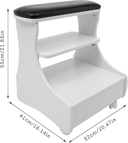 Repose-Pieds de Bureau, Repose-Pieds - Charge Maximale : 20 Kg - Chariot de PéDicure - pour Manucure, Massage - Peut Être Utilisé dans les Salons de Beauté, les Cliniques MéDicales (Blanc) - Nail Gallerys