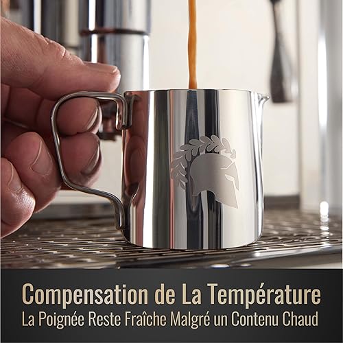 Barista Legends Latte Macchiato Kronos Cafetière à expresso en acier inoxydable pour verser un expresso pour des couches de mousse de lait parfaites – Parfait pour vous Hobby Barista - Nail Gallerys