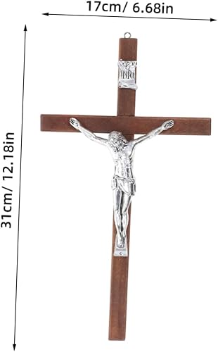 PRETYZOOM Élégante Croix Catholique En Bois Décoration Murale Grand Crucifix En Bois À Suspendre Pour La Maison Léglise La Salle De Classe - Nail Gallerys