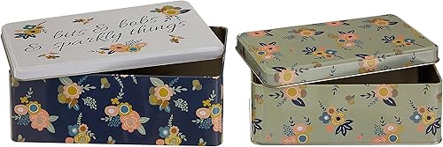 Premier Housewares Lot de 2 boîtes de Rangement rectangulaires Multicolore 13 x 20 x 7 cm - Nail Gallerys