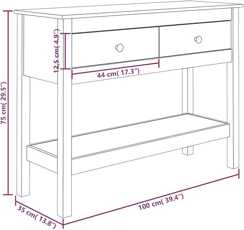 Higsose Table Console Blanc 100x35x75 cm Bois Massif de Pin Console avec Tiroir Meuble Entree Console Entree Tables Consoles de Salon Meuble Console Meuble Bois Console Bois Meuble a Tiroir - Nail Gallerys