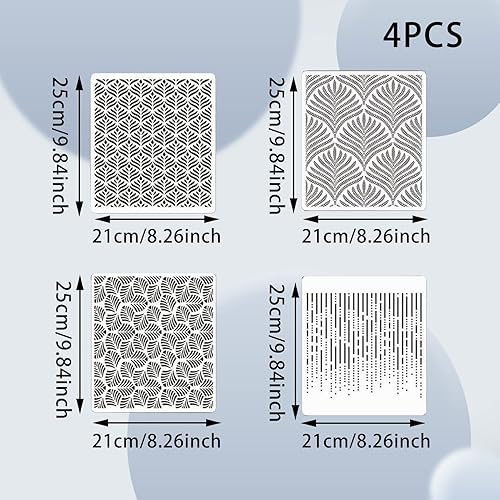 Lot de 4 pochoirs en plastique de qualité alimentaire pour fondant, crème au beurre, aérographe, motif floral en dentelle creuse, facile à nettoyer, réutilisable, mariage, fête - Nail Gallerys