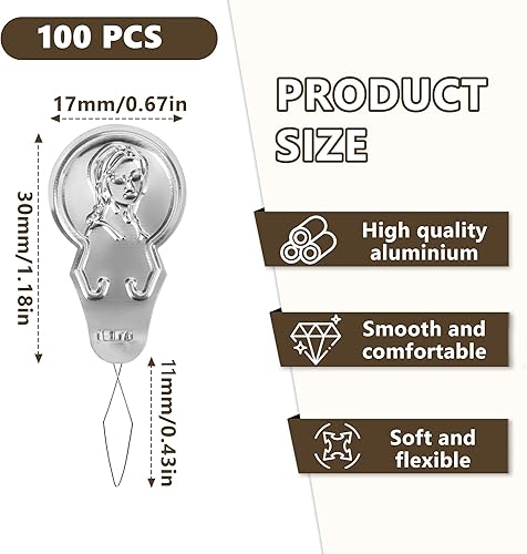 YiliYa 100 Pièces Enfile-Aiguille,Enfileurs d'Aiguille à Main en Aluminium de Machine à Coudre Enfile-Aiguille Classique Argent Enfile-Aiguilles en Aluminium pour Couture - Nail Gallerys