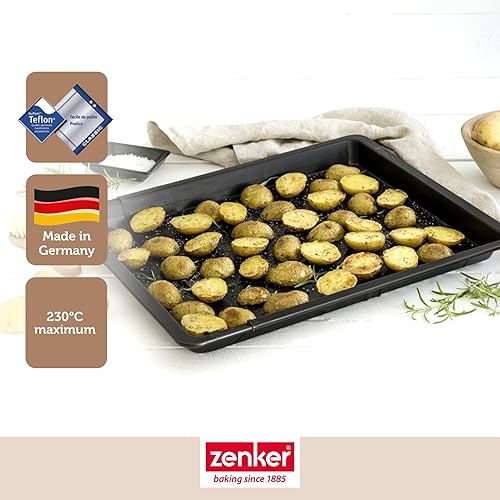 Zenker 6539 Plaque à four extensible perforée antiadhésive, Plaque à four à trous en revêtement Teflon, Noir, Acier, Revêtement Teflon, 37 à 52cm - Nail Gallerys