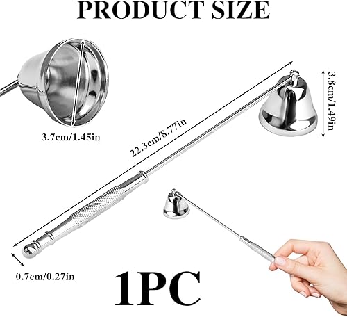 Éteignoir à Bougie, Acier Inoxydable Bougie Extincteur pour Éteindre Les Llammes des Bougies, Accessoires de Bougies Convient pour Cuisine Maison(Argenté) - Nail Gallerys