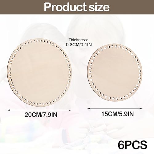 Lot De 6 Paniers Crochetés, Paniers En Bois Pour Crochet, Paniers En Bois Naturel, Paniers Pour Crochet, Paniers Crochetés, Pour Bricolage, Fournitures De Tissage De Paniers, Décoration De La Maison - Nail Gallerys