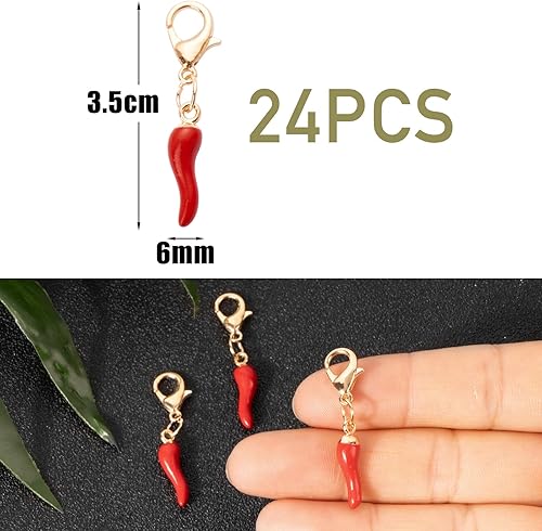 24pcs Porte-clés Cornes Rouges Porte Clefs de Voiture Moto Sac Port Bonheur Accessoire Cadeau pour Fête Anniversaire Diplômé - Nail Gallerys