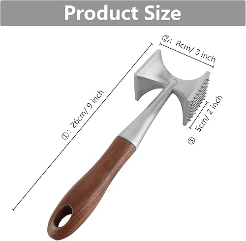 AKOLAFE Attendrisseur à viande en acier inoxydable 304 antiadhésif - Double face - Attendrisseur à viande - Pour steak, poulet, porc, côtes, passe au lave-vaisselle - Nail Gallerys