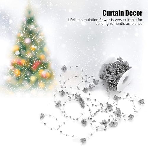 HERCHR 10 m Ruban Garniture Corde Perles Perles chaînes Ruban Rose Fleur Fil perlé pour Guirlande Bricolage Artisanat et fête Mariage décorations pour la Maison(Or) - Nail Gallerys