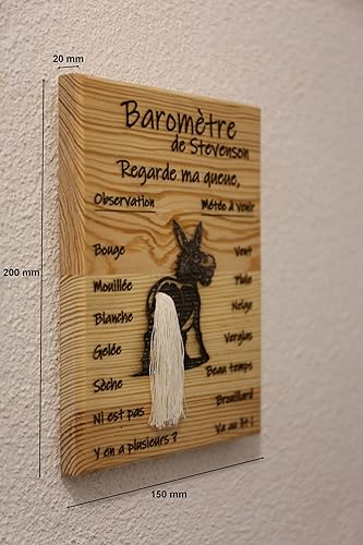 Generic Baromètre de Stevenson - Décoration humoristique en pin, Fabriqué en France - Cadeau Original pour la Fête des Pères, Pendaison de Crémaillère - Nail Gallerys