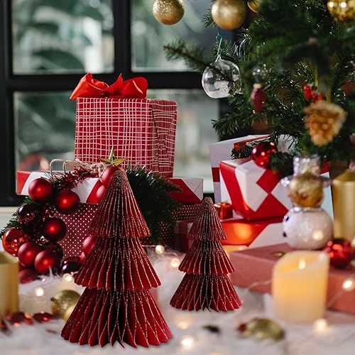 Décorations d'arbre de Noël en Papier | Ornement de Table Multicouche pour Bureau | 2 Arbres Décoratifs - Nail Gallerys