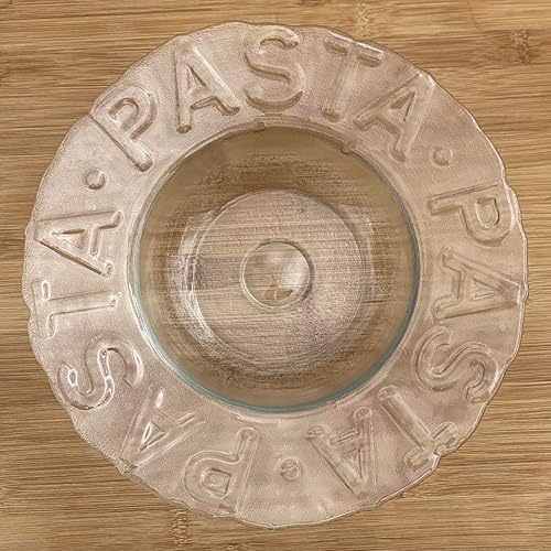 Topkapi Assiette à pâtes en verre Gusto XL - Assiette en verre - Assiette à pâtes, assiette à dessert, assiette à salade, assiette creuse, diamètre : environ 29,5 cm, transparente avec relief, faite à - Nail Gallerys