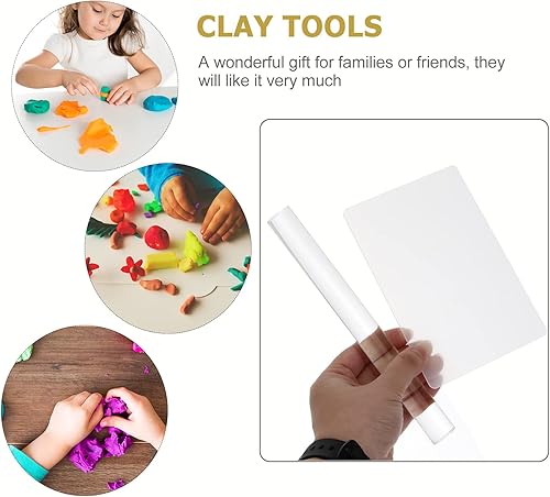 Ensemble de travail d’argile - Avec rouleau avec plaque en acrylique rectangulaire - Nail Gallerys