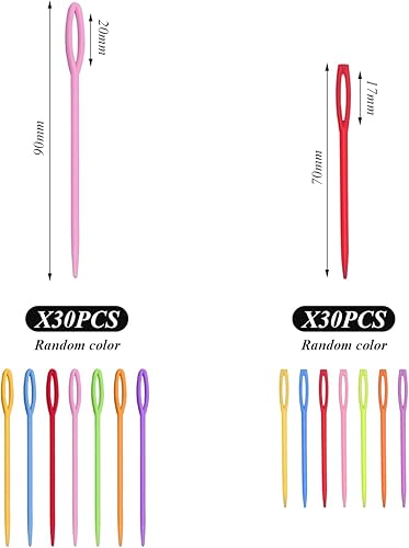 CHROMACRAFT Aiguilles À Coudre Colorées, 60 Pièces, Aiguilles À Filetage en Plastique, Outils De Tricot, Bricolage, Outils De Couture À La Main, Vêtements, Accessoires De Couture - Nail Gallerys