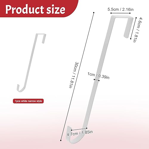 ZningEsxi 30 cm Guirlande Couronne de Porte d'entrée Métal Crochet Pour d'entrée Noël Halloween Pâques Accrocher Décoration Mur Couronnes(Blanc, 1 Pc) - Nail Gallerys