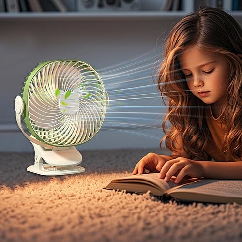 Ventilateur De Clip Portable - Ventilateur À Clip Réglable, Camping De Ventilateur De Clip | Petit Clip Portable Sur Ventilateur, Gadgets Frais Portables Rechargeables USB Avec Lumière , 5 Vit - Nail Gallerys