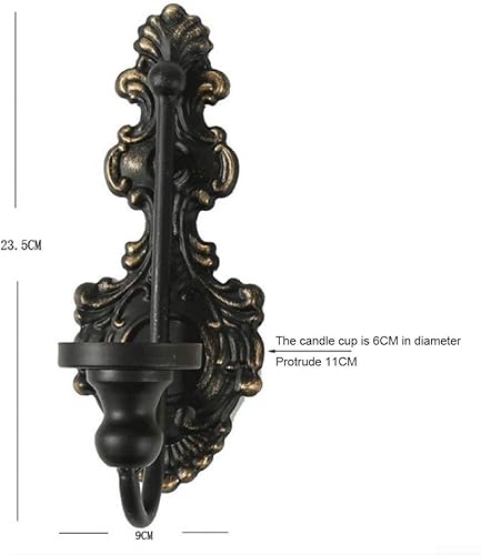 Entgoinggo Bougeoir mural en fonte pour salon, décoration murale vintage (blanc) - Nail Gallerys