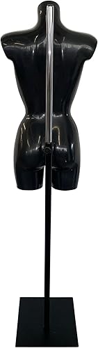 fella4stores Long torse basique pour femme, Mannequin de vitrine sur pied réglable en hauteur Noir - Nail Gallerys
