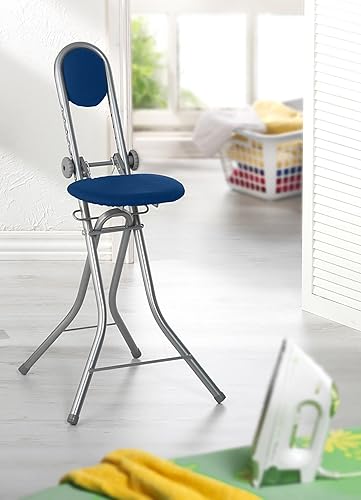Ribelli® Chaise Assise-Debout Pliable avec Siège de Support Idéal pour Repassage, Cuisine, Chaise Multi-Usage env. 48 x 47 x 90,5 cm, Argenté/Vert - Nail Gallerys