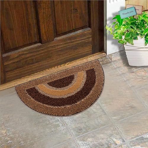 emmevi Paillasson en velours avec demi-lune en caoutchouc antidérapant pour intérieur et extérieur 40 x 70 cm Modèle Or 2 Demi-Lune 40 x 70 cm gris - Nail Gallerys