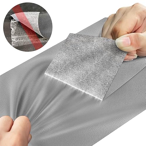 Cahomo 40x160cm Patch de Réparation en Cuir, Papier Peint Auto-Adhésif en Cuir PU Patch de Réparation Kit Premiers Soins pour Canapé de Siège de Voiture Meubles Vestes Sac À Main Gris - Nail Gallerys