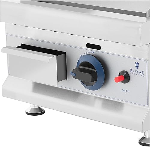 Royal Catering RC-GG35030 Plancha À Gaz Professionnelle Grill Barbecue D'Intérieur À Poser 40 cm (3 000 W, 35 x 40 cm, Raccord 0,9 mm, Acier inoxydable) - Nail Gallerys