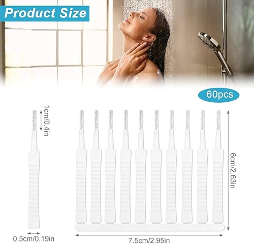 CPJJ 60 Pcs Brosses de Nettoyage pour Pomme de Douche, Mini Brosses de Nettoyage Multifonctionnelle, Mini Brosse à Trous, Petite Brosse pour Buse de Douche Clavier de Trou de Téléphone Portable - Nail Gallerys