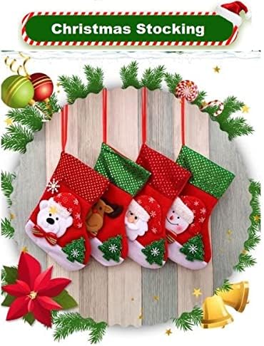 4 pièces Chaussette de Noël, Design Père Noël, Rennes et Bonhommes de Neige, Chaussettes de Cheminée, Xmas Sac Cadeau pour Décoration Noel Cheminée Sapin Sac de Bonbons Décorations d'arbre de Noe - Nail Gallerys