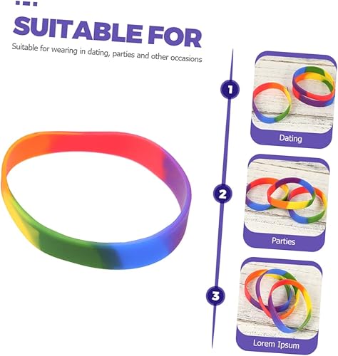 MUSISALY 12Pièces Bracelet Arc Ciel LGBT Silicone de Accessoire de Fierté pour Gays Lesbiennes Bisexuels pour Événements Festifs - Nail Gallerys
