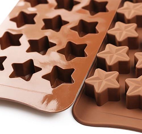 homEdge Moule à chocolat à 30 cavités, 3 paquets Moule à gelée de bonbons au chocolat en silicone de qualité alimentaire - 6 styles - Nail Gallerys