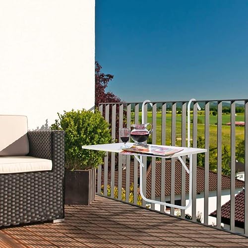 HI Table de Balcon Pliable Suspendue Meuble de Jardin Patio Terrasse Extérieur - Nail Gallerys