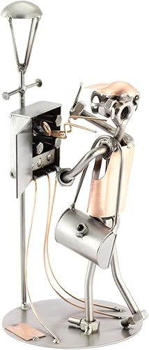 Steelman24 I Figurine en métal Électricien avec Étincelles I Made in Germany I Idées Cadeaux I Sculpture d’Acier I Hommes de métal - Nail Gallerys