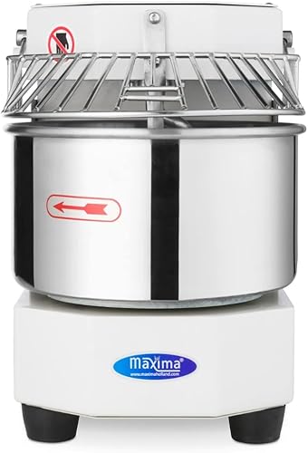 Pétrin à spirale 8 L - 4,5 Kg Pâte - Blanc - Pétrin à pâte - Professionnel - Pétrin à spirale avec Cage de sécurité - 8 litres - 4,5 kilos - Nail Gallerys