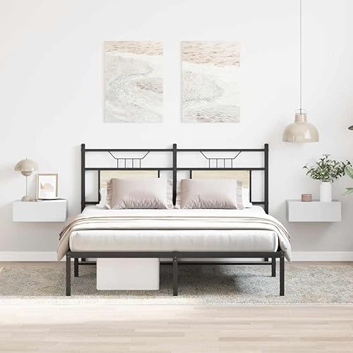 Tomostar Table de Chevet Murale Lot de 2, Table de Nuit Suspendue Chevet de Lit flottantes 2 pcs Blanc Brillant Bois ingénierie - Nail Gallerys