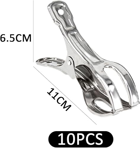 Lot de 10 pinces à linge, pinces à serviette de plage, pinces à linge, pinces à serviettes en acier inoxydable, grandes pinces coupe-vent pour serviettes quotidiennes, couvertures, draps, couettes - Nail Gallerys