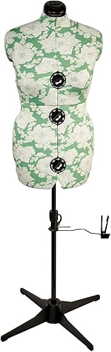 Sewing Online Mannequin Couture Réglable, Motif à Hollyhock Verte | Moyen (M) [Taille EUR 44 à 48] - Nail Gallerys