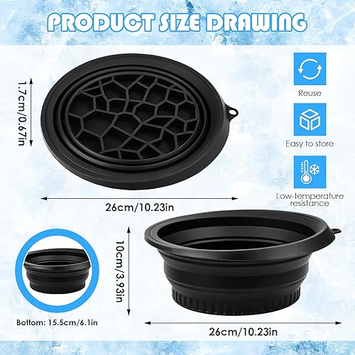 Bol de bain à glace en silicone pour visage - Pliable - Avec bac à glaçons intégré - Bol de bain de glace portable pour apaiser la peau - Réduit les gonflements et réduit les pores - Nail Gallerys