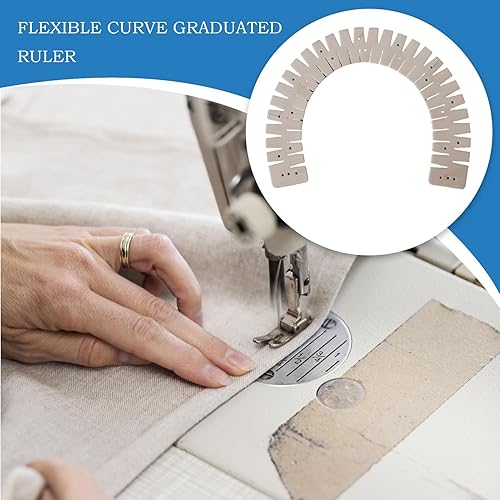 Règle HEMMER résistante à la chaleur, Gauge d'ourlet pour la coutures - Silicone Flexible Hot Hemmer, Silicone Flexible Curve Scale Mesury Guide pour le remplissage de tôles de tissu en tissu coutures - Nail Gallerys