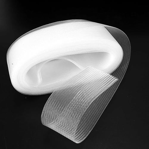 Asyduey 50 Mm 50 Yards Plaine Raide Plate Crinoline Dure CrinièRe de Cheval Tresse en pour la Robe de MariéE/la Couture de Chapeau Accessoires -Blanc - Nail Gallerys