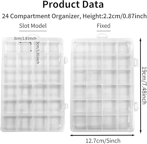 taobosec Boite Rangement Plastique, 2 PièCes Boite Compartiment Transparent Organisateur En Plastique Avec Couvercle Boite A Bijoux Pour Artisanat Perles Bijoux Petites Vis Crochet De PêChe PièCes - Nail Gallerys