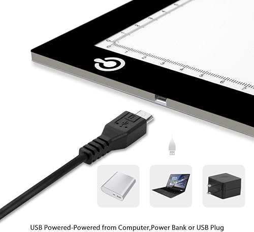 A4 Tablette Lumineuse, Ultra Mince Alimentation Luminosité Réglable Tablette De Dessin À LED, Mémoire Magnétique Touche Tactile Tablette Dessin Lumineuse Pad Pour Dessin, Calligraphie, Sérigraphie - Nail Gallerys