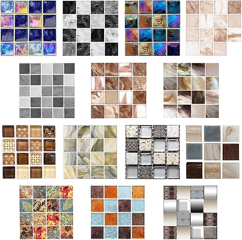 Ledeak 30 Pièces Mosaïque Stickers Carreaux Muraux, Credence PVC Adhesive pour Cuisine Salle de Bain, Imperméables Stickers Carrelage, Résistant à la Chaleur Autocollant Carreau (Marron) - Nail Gallerys