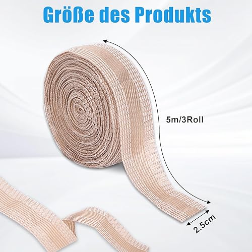 Lot de 3 bandes d'ourlet thermocollantes - Ruban d'ourlet thermocollant - Résistant au lavage - Ruban d'ourlet autocollant - À repasser - Résistant au lavage - Pour rentrer les pantalons (5 m) - Nail Gallerys