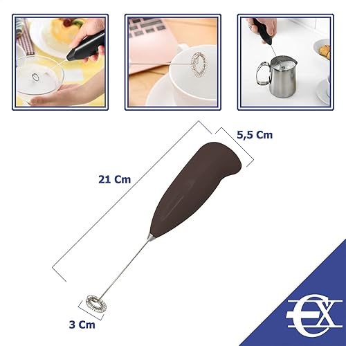 Euroxanty Mousseur électrique avec manche ergonomique et tige métallique 21,5 x 5,5 x 4 cm Marron - Nail Gallerys